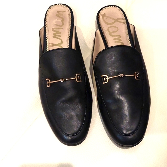 Sam Edelman Linnie Bit Mules / Black Leather Flats Size 10.5. - Picture 8 of 9